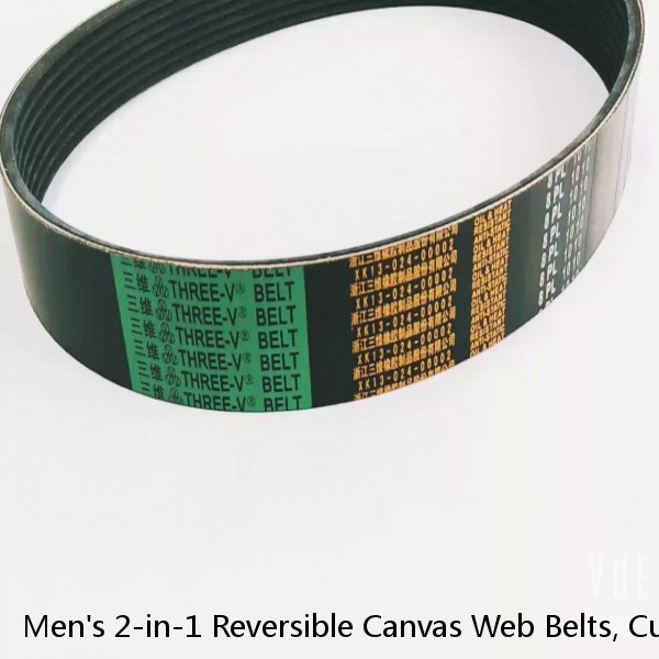 Men's 2-in-1 Reversible Canvas Web Belts, Cut-to-Fit up to 42', 2-Pack-P10702 #1 image